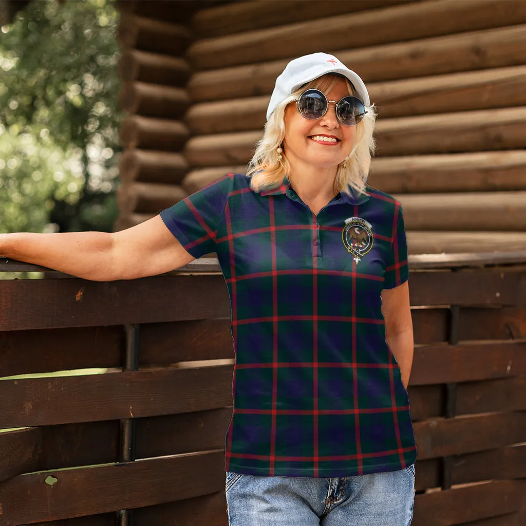 Agnew Tartan Polo Shirt with Family Crest For Women