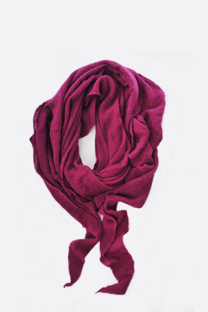 Burgundy Diamond Classic Knit Cashmere Scarf
