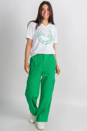 Cargo utility jeans green