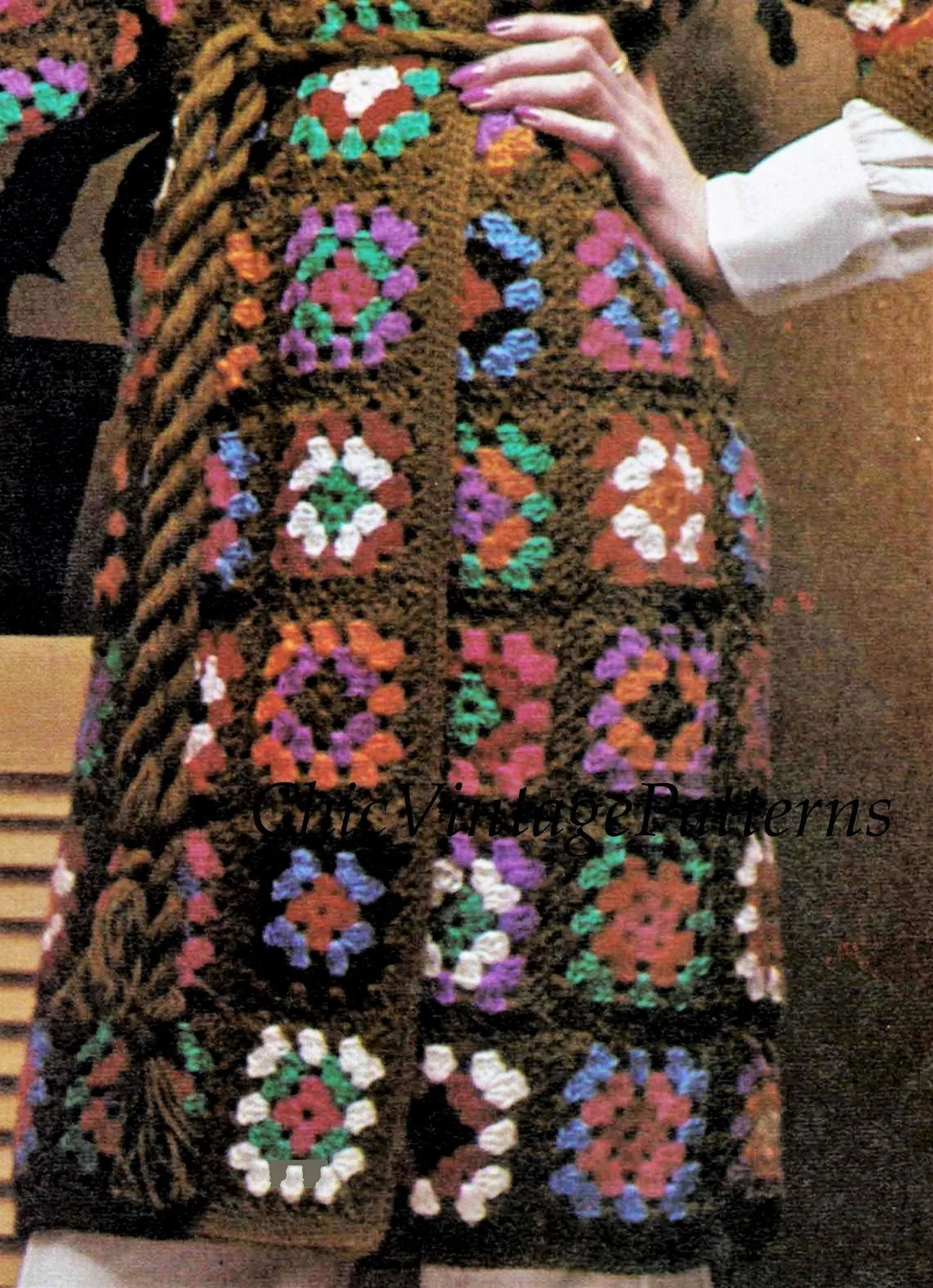 Crochet "Happi" Coat, Kimono Coat, Granny Squares, Instant Download