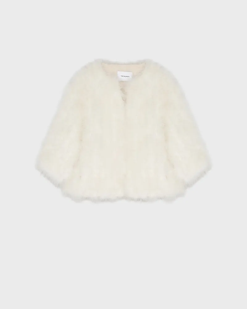 Cropped feather jacket