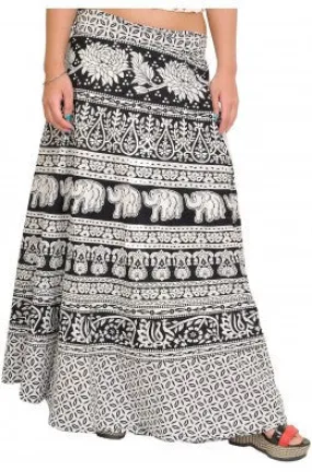 Dancing Elephants Wrap Around Skirt