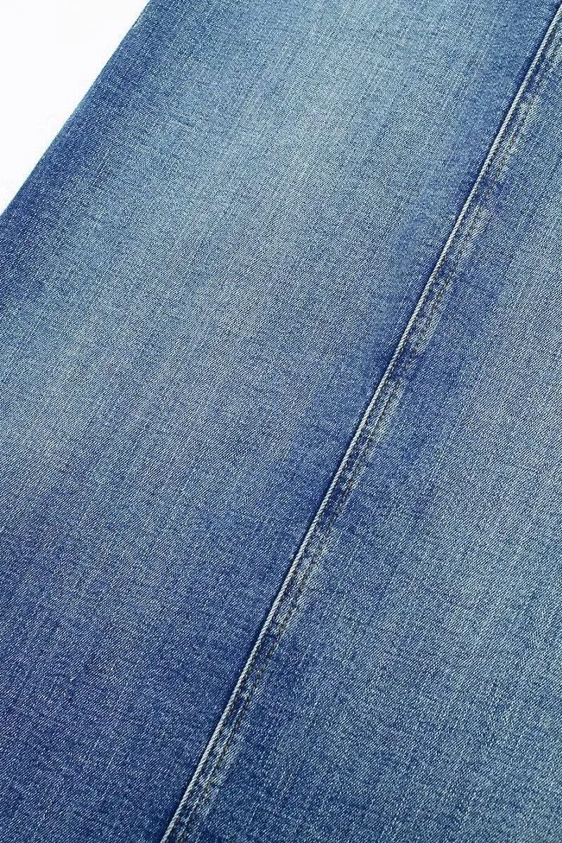 Edgy Elegance: Women's  Distressed Denim Maxi Pencil Skirt