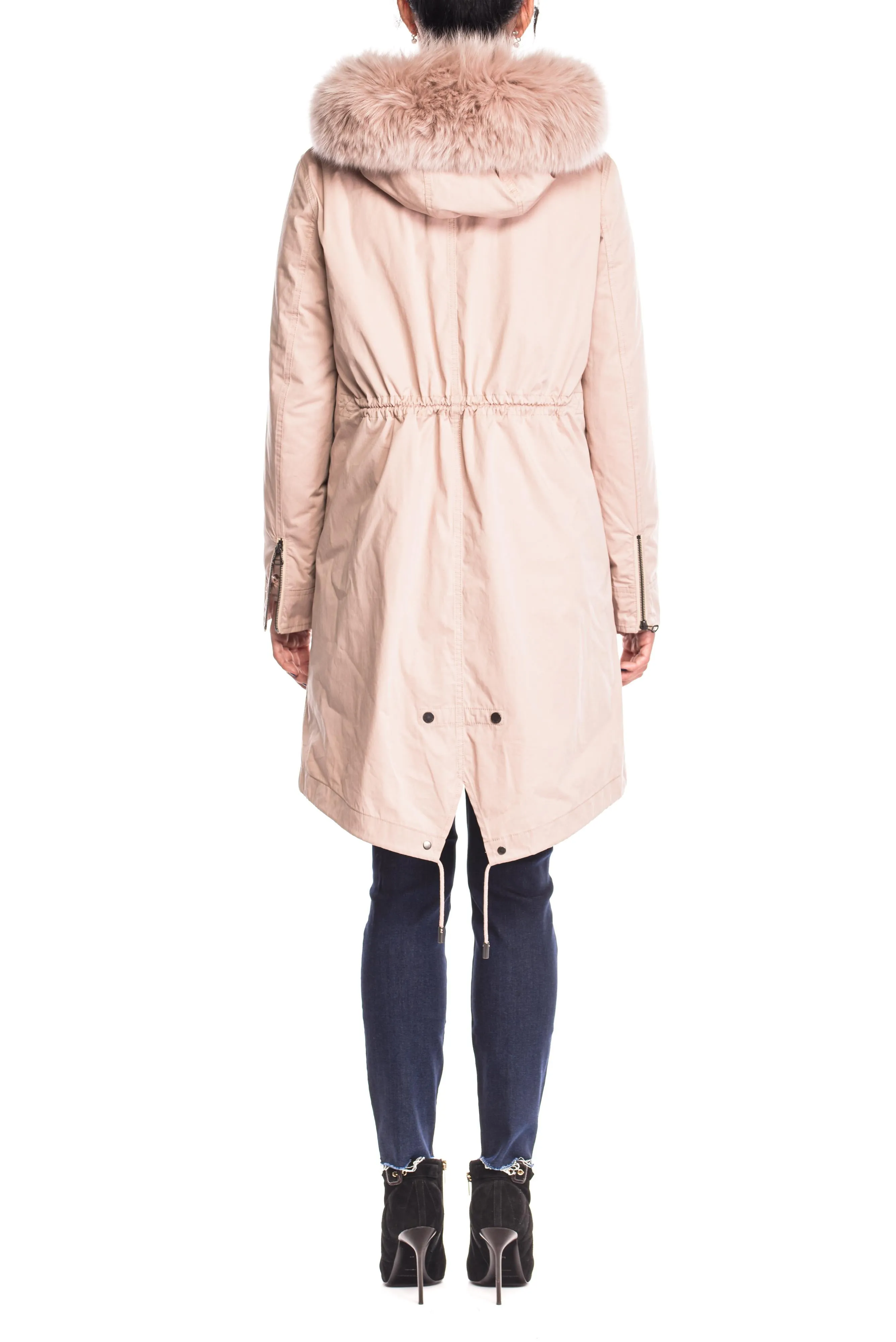 Geaca parka blana vulpe Yves Salomon
