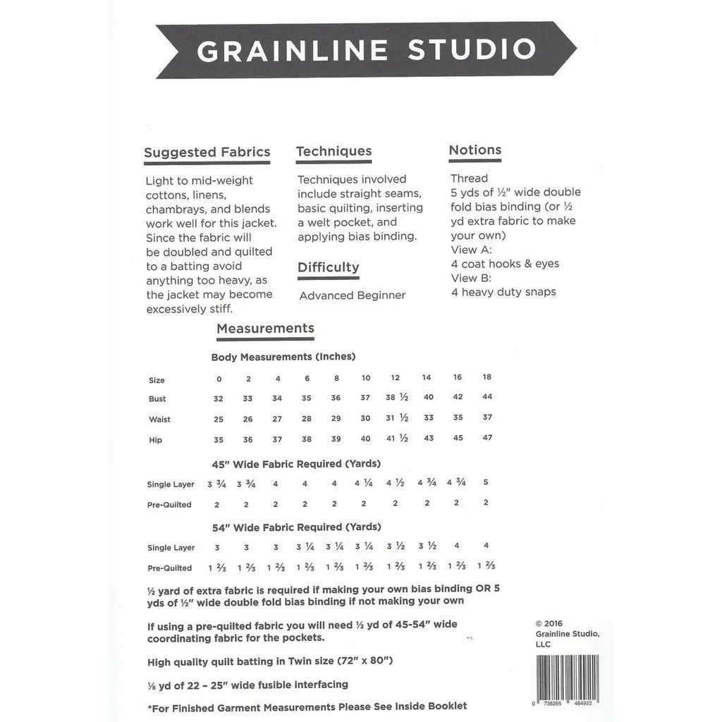 Grainline Studio Tamarack Jacket