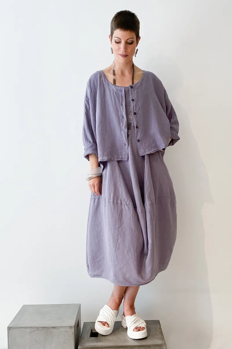GRIZAS Crop Jacket in Mauve Linen