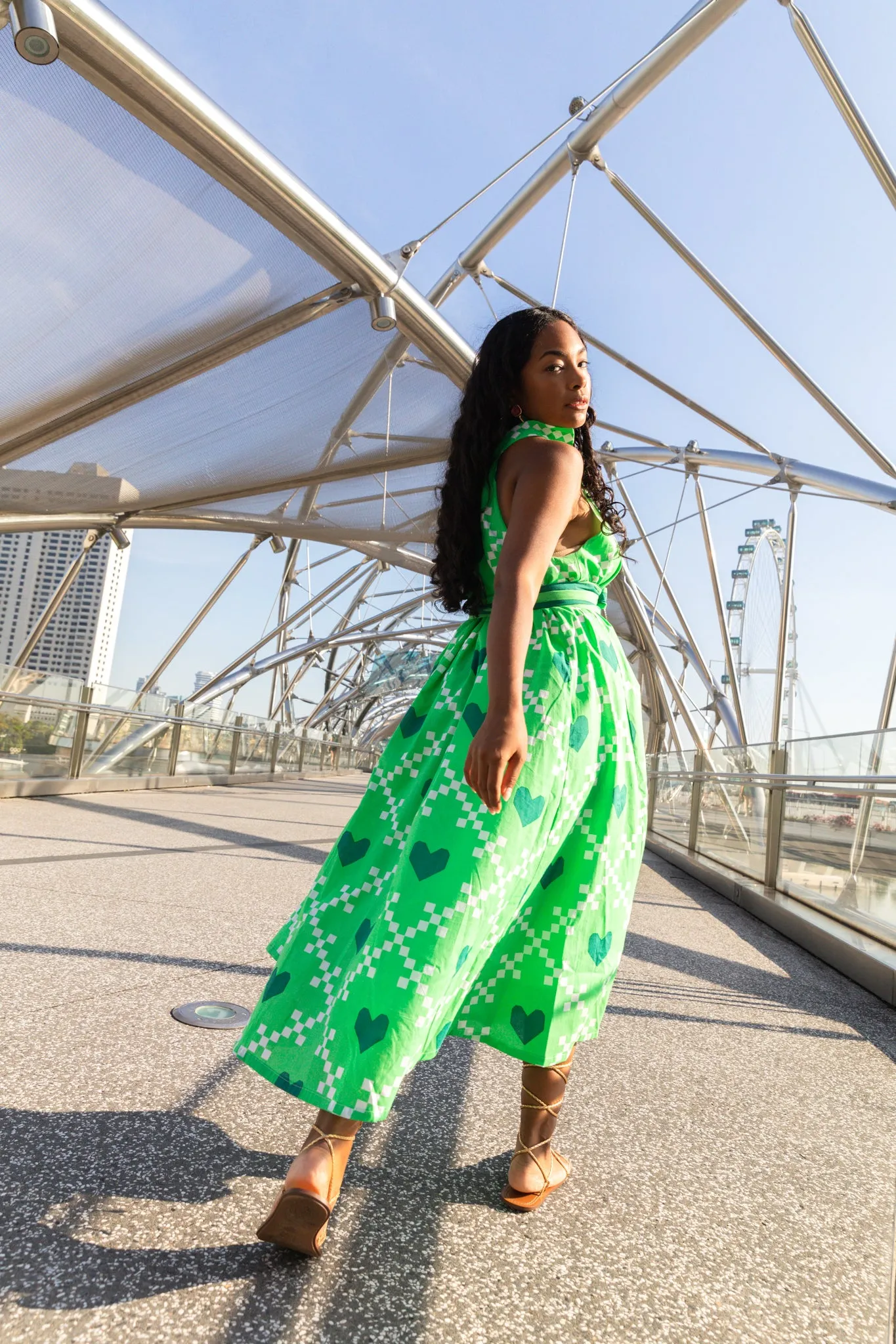 Halterneck Midi/Maxi dress - Green Heart