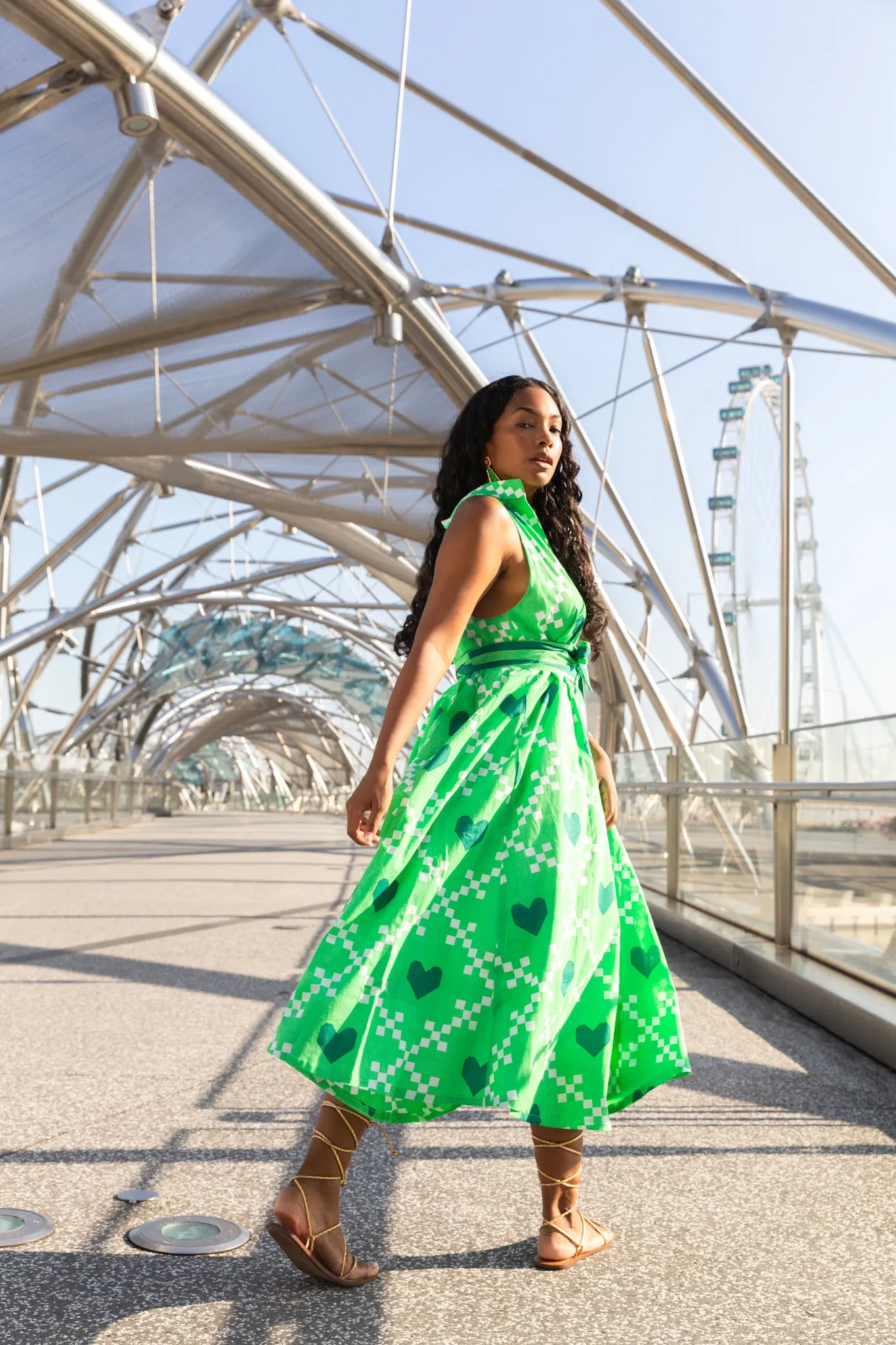 Halterneck Midi/Maxi dress - Green Heart