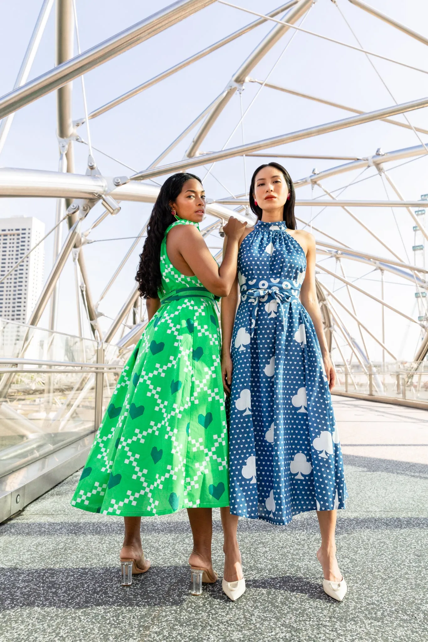 Halterneck Midi/Maxi dress - Green Heart