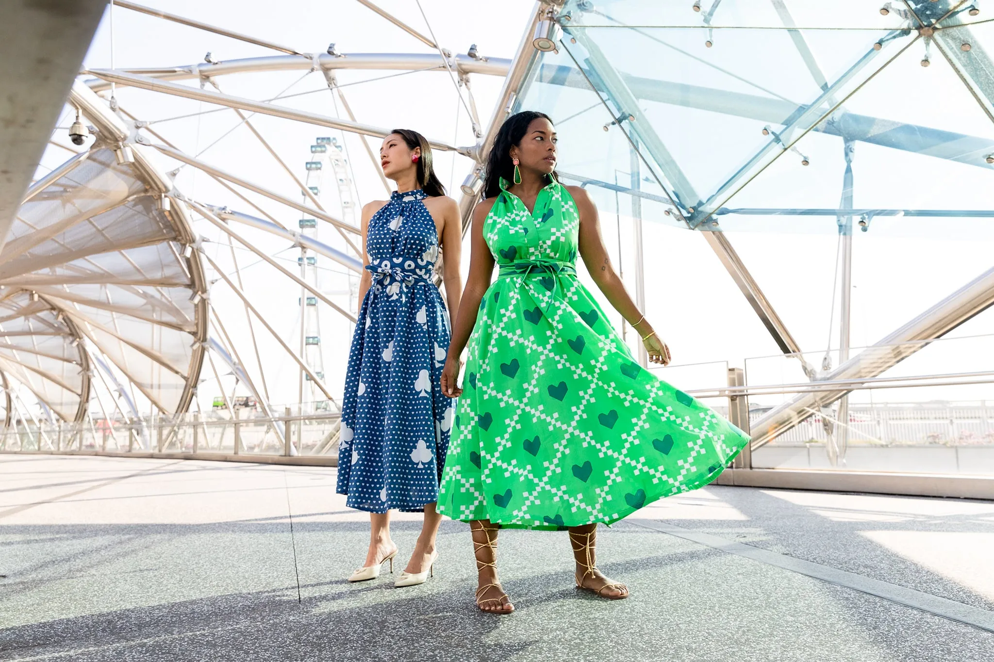 Halterneck Midi/Maxi dress - Green Heart