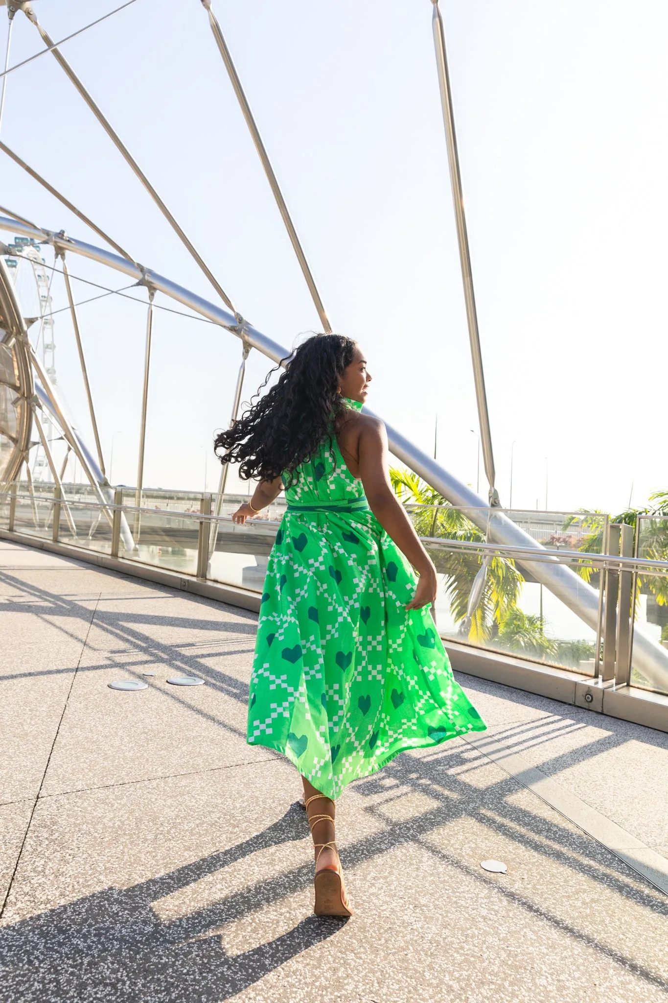 Halterneck Midi/Maxi dress - Green Heart