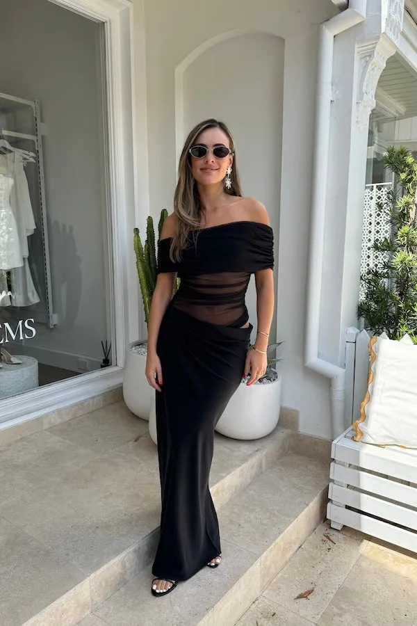Nico Off Shoulder Maxi Dress Black
