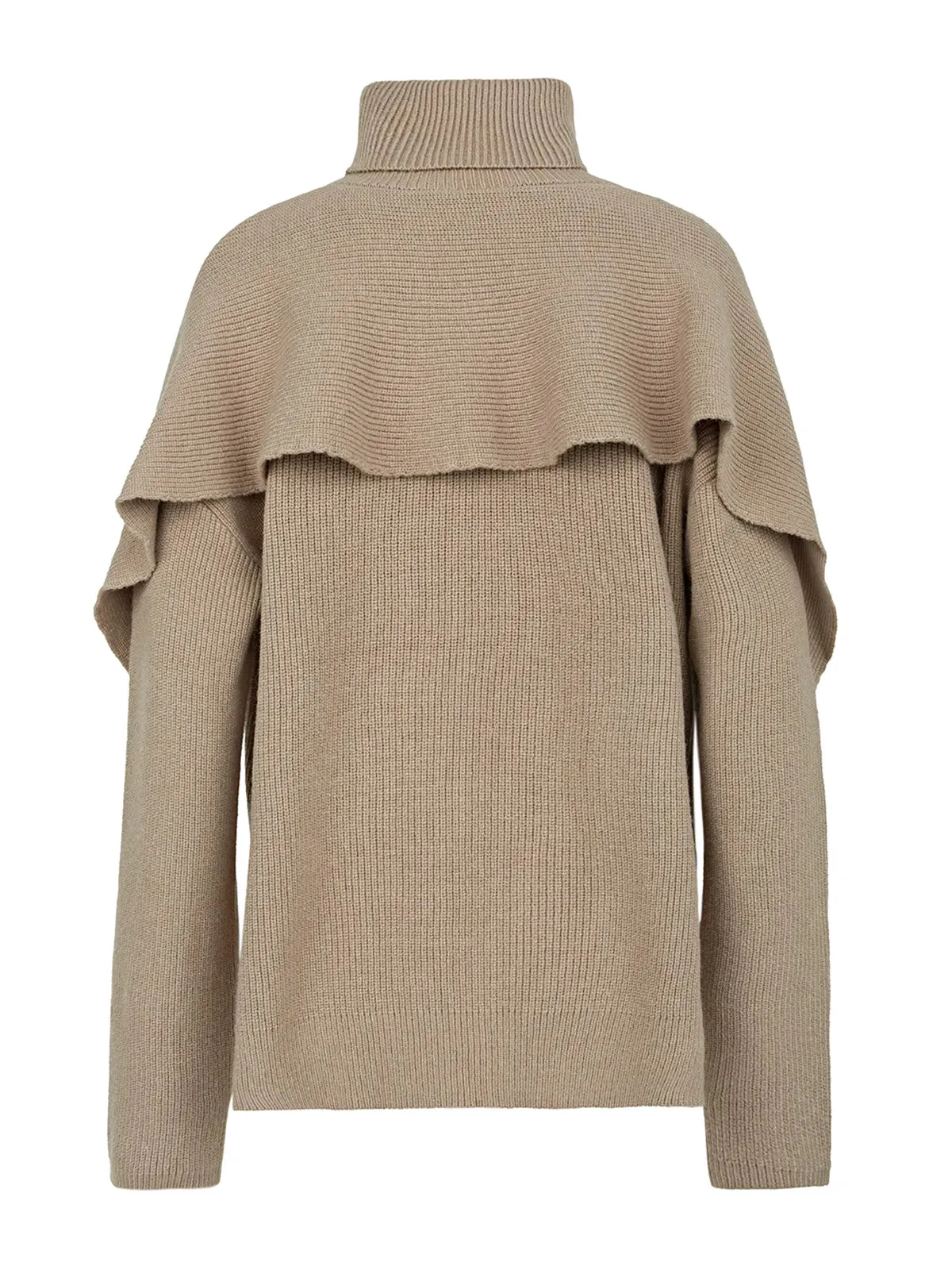 Solid Color Turtleneck Irregular Sweater