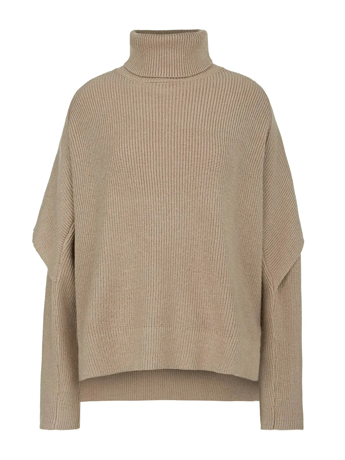 Solid Color Turtleneck Irregular Sweater