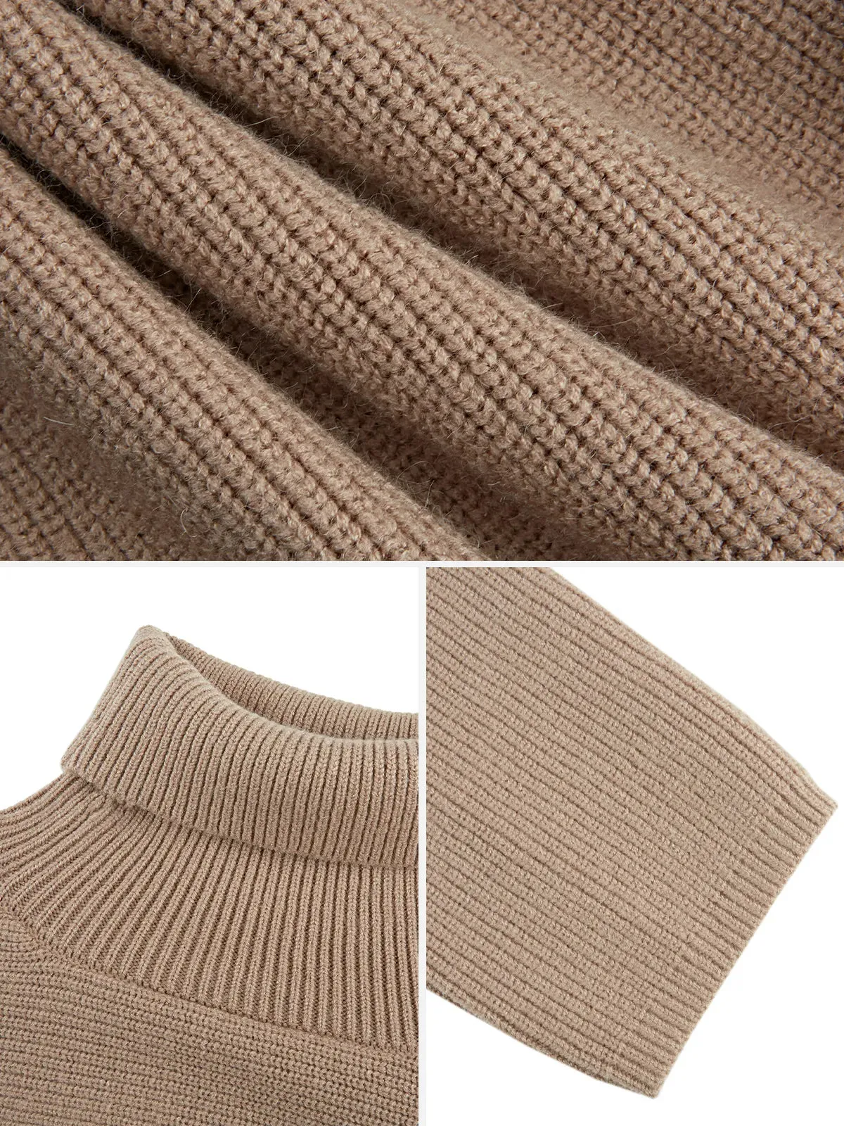 Solid Color Turtleneck Irregular Sweater