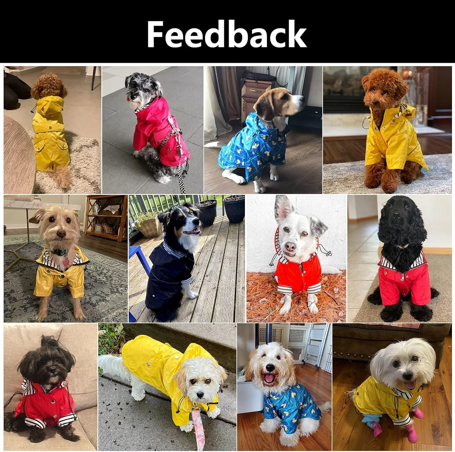 Stylish & Waterproof Dog Raincoat - Reflective Design with Removable Hood and Adjustable Fit - Perfect for Small to Medium Breeds - Grid Blue - Large Size