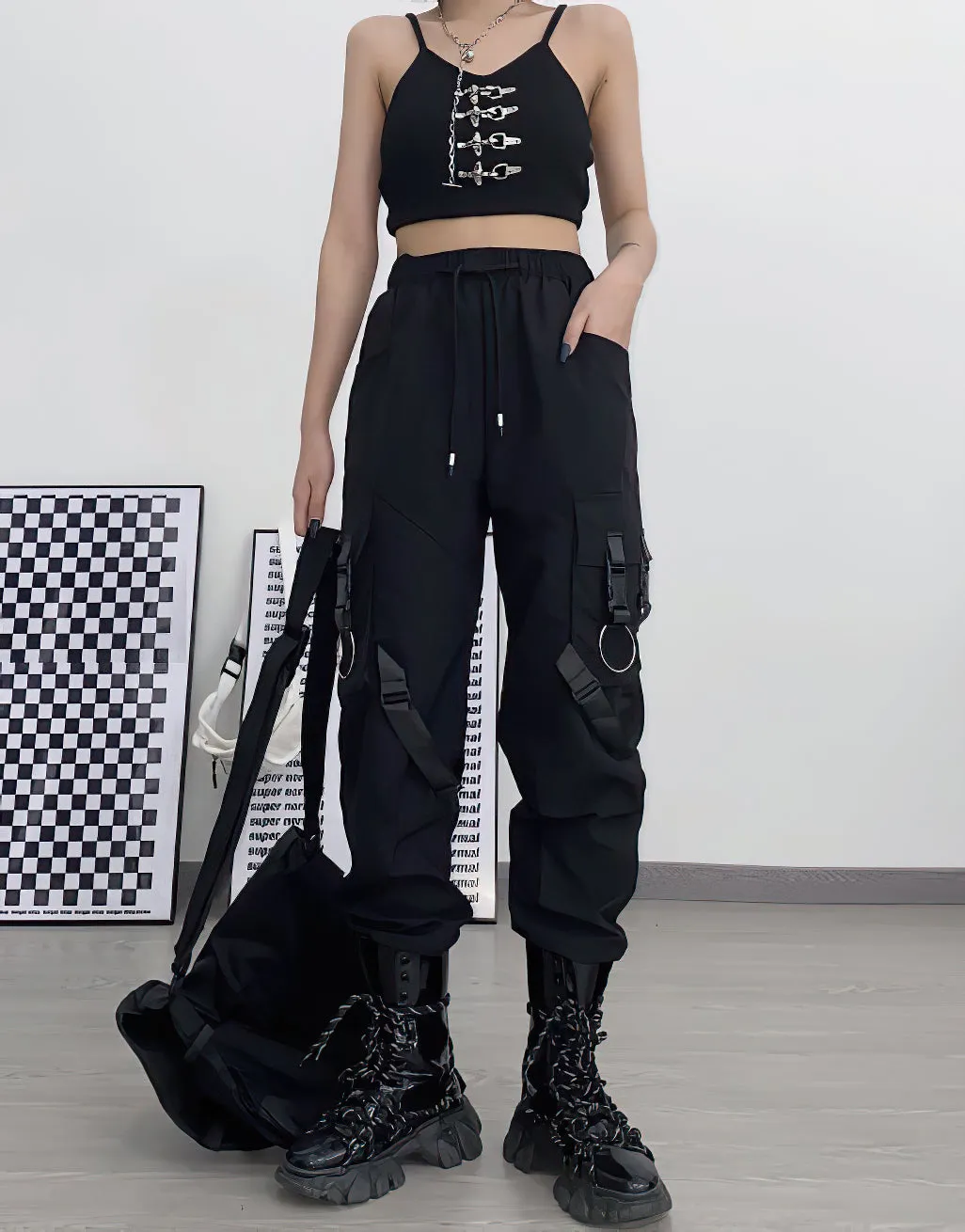 Techwear women's tactical cargo pants