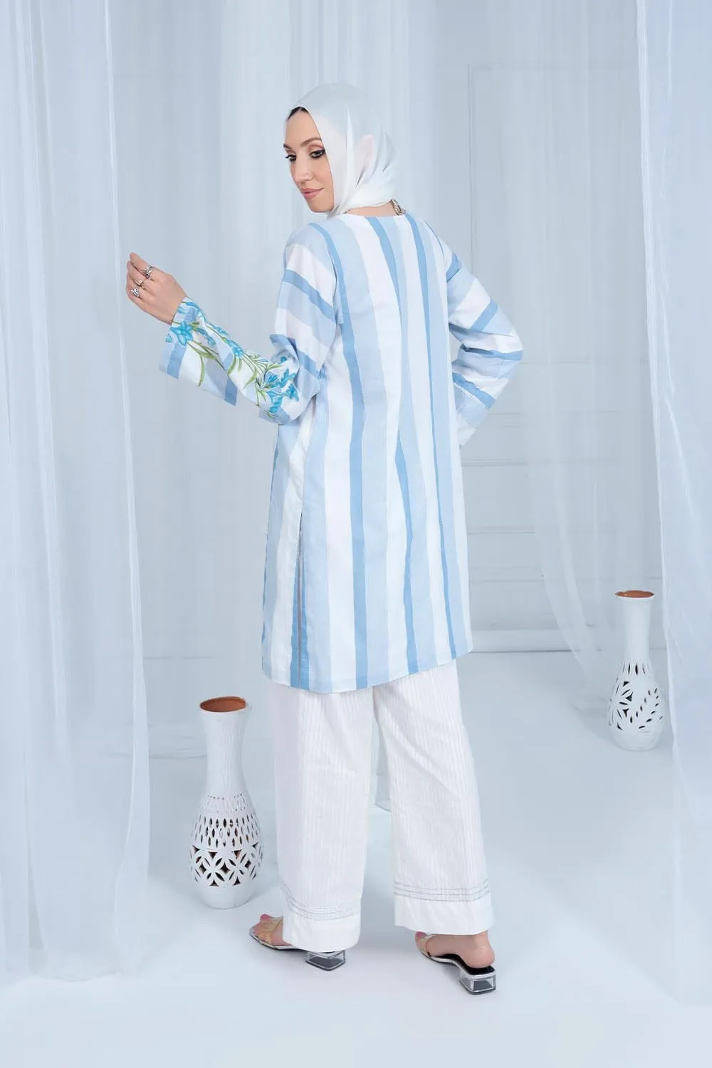 Textured White Culotte