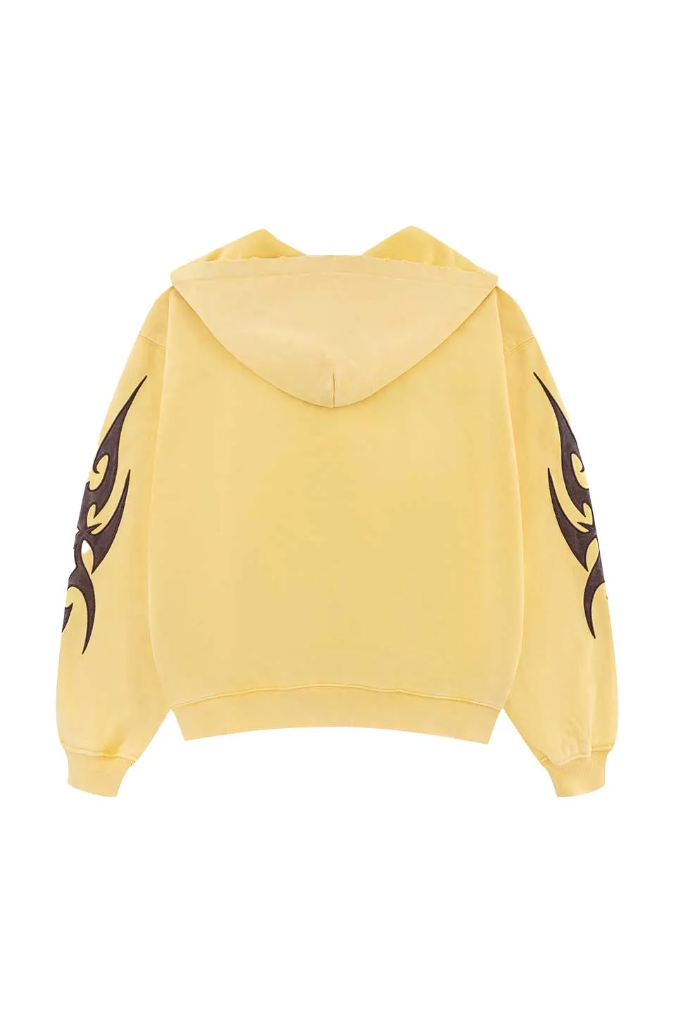 Tribal Leather Patch Zip Hoodie